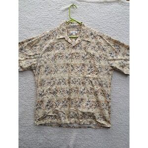 Pierre Cardin Hawaiian Shirt 100% Cotton XL Button Up Short Sleeve